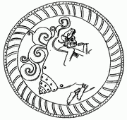 Рис. 10. Бог-улитка. Изображение на золотом диске (диск «N»). Колодец Жертв. Чичен-Ица, Юкатан