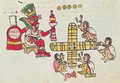 Страница из кодекса Маглиабечи, что хранится в Национальной Библиотеки Флоренции, Италия. На странице индейцы играют в Патолли, а за ними следит Макуильшочитль ||| 115Kb