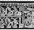 Многоцветный сосуд. Северный Петен или север гва­темальского плоскогорья (600—900) [Ко, 1973, № 49] (галерея Эдварда X. Меррина в Нью-Йорке)
