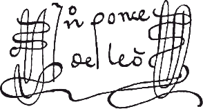 подпись Хуана Понсе де Леона