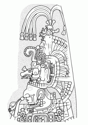 Вариант чисто майяского головного убора (с маской бога Йопаата, возможно брат бога Чаака)