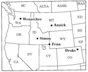 Рис.1 Географическое положение комплексов (caches) на территории США.