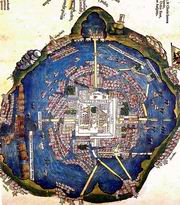карта-схема города Теночтитлана, восстановленная по памяти Кортесом