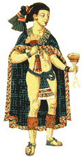 Несауальпилли - правитель Тескоко, отец Какамацина и Иштлильшочитля (дона Эрнана) (индейский рисунок XVIв.) ||| 30,5Kb