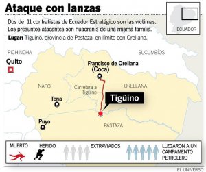 Индейцы ваорани атакуют подрядчиков эквадорской нефтяной компании, есть жертвы. Иллюстрация - El Universo / eluniverso.com