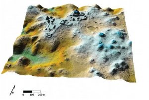 Рис. 86. Монументальный центр Караколя: LiDAR map (по Chase, Chase, Weishampel, Drake, Shrestha, Slatton, Awe, Carter, 2011).